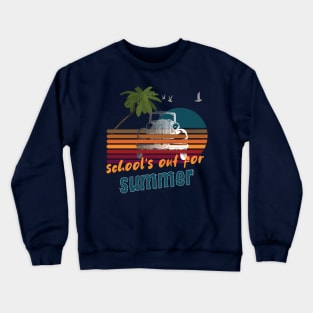 cute retro last day of school school's out for summer teacher Crewneck Sweatshirt